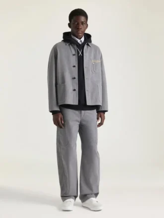 Chaqueta de denim con diseño en espiga y bordado «Givenchy Paris»