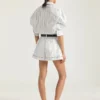 Pantalones cortos a rayas de algodón y seda Pantalones cortos a rayas de algodón y seda