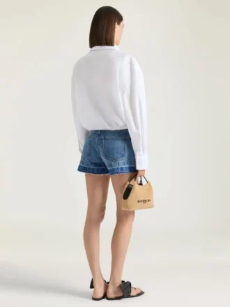 Pantalones cortos de denim azul medio