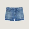 Pantalones cortos de denim azul medio Pantalones cortos de denim azul medio