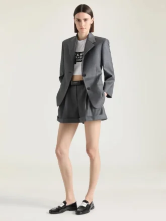 Pantalones cortos de lana con doble pliegue