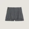 Pantalones cortos de lana con doble pliegue Pantalones cortos de lana con doble pliegue