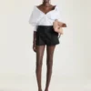 Pantalones cortos plisados de lana Pantalones cortos plisados de lana