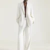 Pantalones de doble pliegue en lana y mohair
