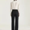 Pantalones de smoking ajustados de lana