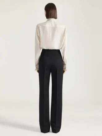 Pantalones de smoking ajustados de lana