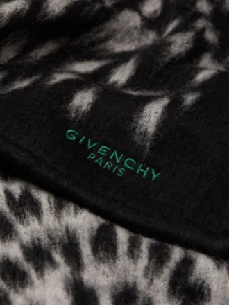 Pañuelo de jacquard de lana con estampado animal