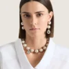 Pendientes asimétricos con púas y perlas en metal y perlas Pendientes asimétricos con púas y perlas en metal y perlas