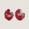Pendientes de clip con cristales llamativos en metal y cristales
