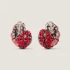 Pendientes de clip con cristales llamativos en metal y cristales