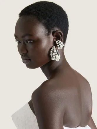 Earcuff Crystal Pearl en metal y perlas