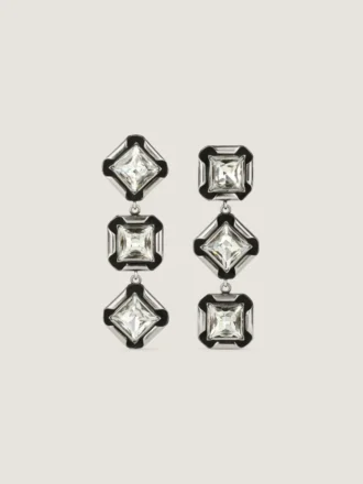 Pendientes Deconstructed Crystals en metal y cristales