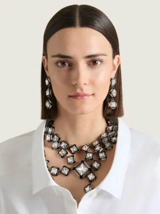 Pendientes Deconstructed Crystals en metal y cristales