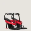 Sandalias de tacón bicolor Boudoir en piel napa