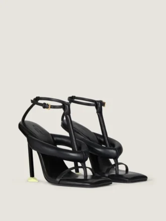 Sandalias de tacón bicolor Boudoir en piel napa