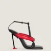 Sandalias de tacón bicolor Boudoir en piel napa