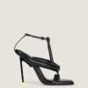 Sandalias de tacón bicolor Boudoir en piel napa