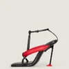 Sandalias de tacón bicolor Boudoir en piel napa