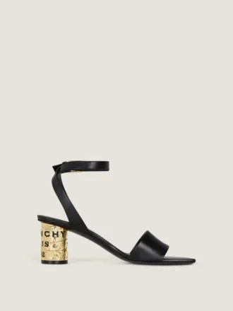 Sandalias de tacón con cinta en piel