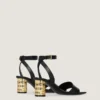 Sandalias de tacón con cinta en piel Sandalias de tacón con cinta en piel
