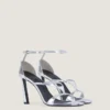 Sandalias de tacón estilo «Naked» en piel con efecto espejo