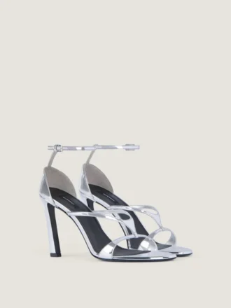 Sandalias de tacón estilo «Naked» en piel con efecto espejo