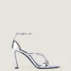 Sandalias de tacón estilo «Naked» en piel con efecto espejo
