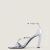 Sandalias de tacón estilo «Naked» en piel con efecto espejo