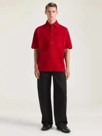 Sobrecamiseta con costuras de alta costura en gamuza