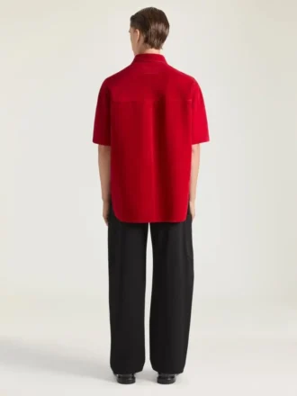 Sobrecamiseta con costuras de alta costura en gamuza