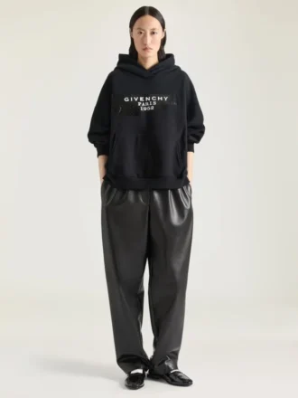 Sudadera con capucha de felpa con estampado de cinta Givenchy