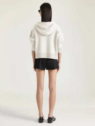 Sudadera con capucha y cremallera en lana y cachemira