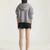 Sudadera con capucha y cremallera en lana y cachemira Sudadera con capucha y cremallera en lana y cachemira