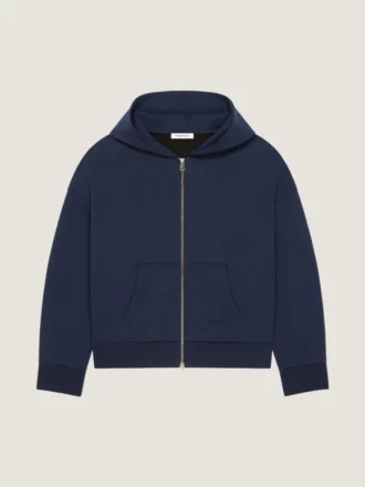 Sudadera con capucha y cremallera en tejido scuba