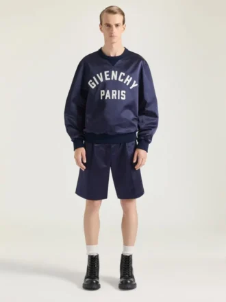 Sudadera de satén con bordado «Givenchy Paris»