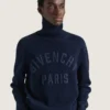 Suéter de cuello alto de algodón con bordado Givenchy Paris Suéter de cuello alto de algodón con bordado Givenchy Paris