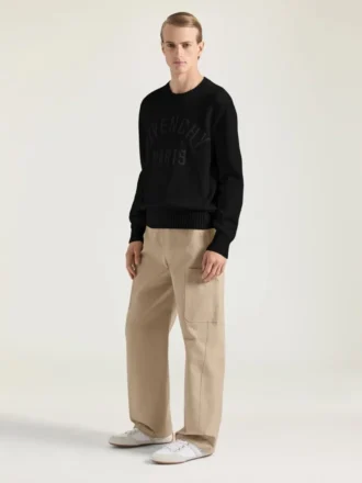 Suéter de punto de algodón con bordado «Givenchy Paris»