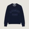 Suéter de punto de algodón con bordado «Givenchy Paris»