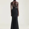 Top con cuello halter de viscosa con cristales Top con cuello halter de viscosa con cristales