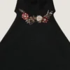 Top con cuello halter de viscosa con cristales Top con cuello halter de viscosa con cristales