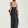 Top con cuello halter de viscosa de lana Top con cuello halter de viscosa de lana