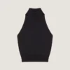 Top con cuello halter de viscosa de lana Top con cuello halter de viscosa de lana