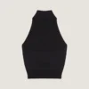 Top con cuello halter de viscosa de lana Top con cuello halter de viscosa de lana
