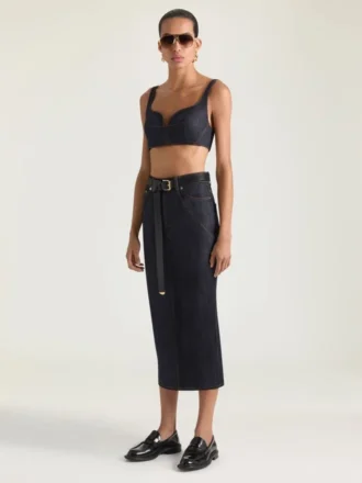 Top tipo sujetador en denim sin tratar