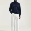 Suéter de cuello alto de algodón con bordado Givenchy Paris Suéter de cuello alto de algodón con bordado Givenchy Paris
