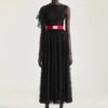 Vestido asimétrico de encaje con lentejuelas