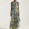 Vestido con aberturas y estampado floral