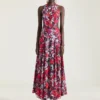 Vestido con aberturas y estampado floral