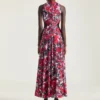Vestido con aberturas y estampado floral