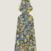 Vestido con aberturas y estampado floral